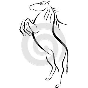 Standing horse silhouette vector good for ranch or horse race event