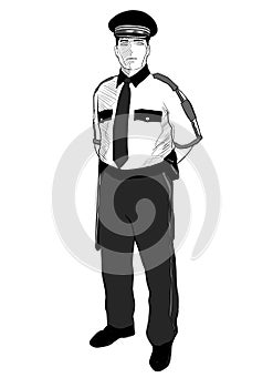 Standing man in a guard uniform