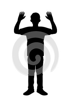 Standing man silhouette vector on white background