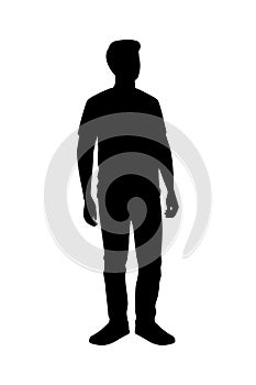 Standing man silhouette vector on white background