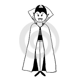 a standing man in a vampire costume