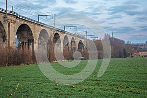 Standing next to the train overpass in Sint Martens Voeren