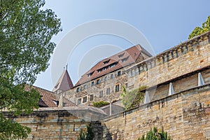 Standing next to the wall of Veste Coburg