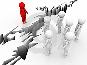 Standing out of the Crowd. 3d render