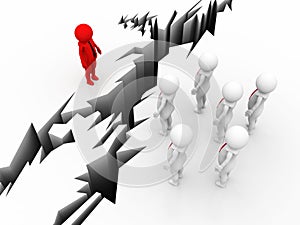 Standing out of the Crowd. 3d render