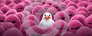 Standing Out From The Crowd With A Pink Penguin