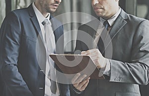 Standing Outdoor Discussion pointing Concept