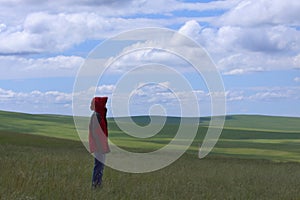 Standing in prairies photo