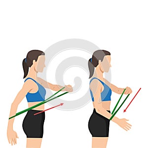 Standing Resistance Band Arm Pull for Shoulder and Arm Activation