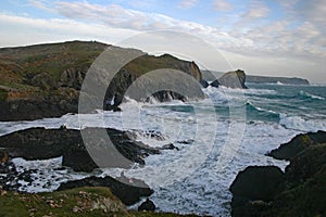 Standing on the rocks along the SW Coast Path - The Lizard, Cornwall