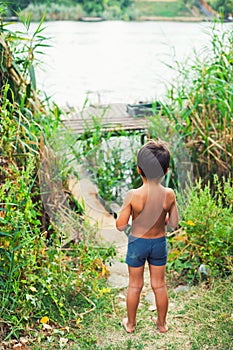 Standing on shore