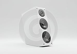 Standing Speaker with Three Drivers on White Background