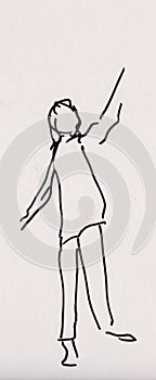 Standing and speaking girl