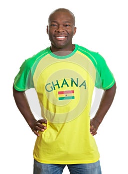 Standing sports fan from Ghana