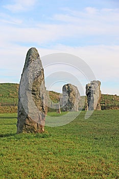 Standing stone circle at Avebury in Wiltshire