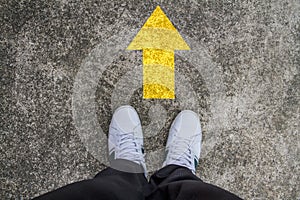 Standing on a tarmac road