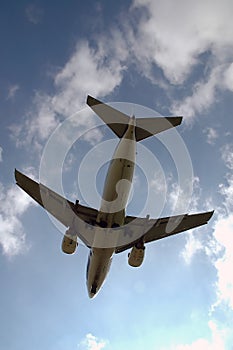 Standing under a flying plane