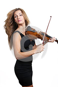 Standing violin performance