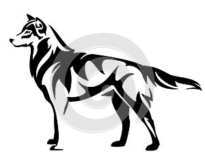 Standing wolf vector design