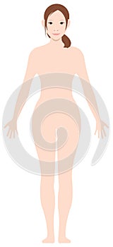 Standing woman`s nude body silhouette