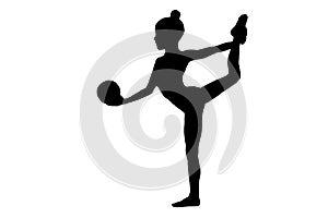 standing woman silhouette black and white vector image modern dancer, beauty, female body line art. For use as a brochure template