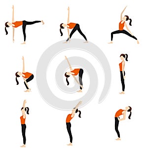 Standing yoga poses set II