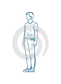 standing young man sketch style