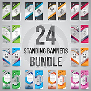 Bundle of 24 Roll Up Banner Template Mock Up