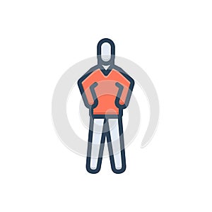 Color illustration icon for Standings, status and posing photo