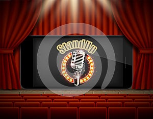 Standup show online vector poster banner template