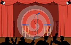 Standup stage vector concept