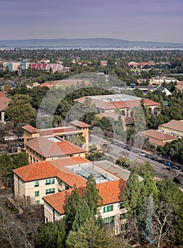 Stanford University campus view from the above