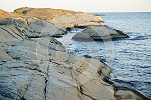 Stangnes bedrock and Noth Sea, Norway photo