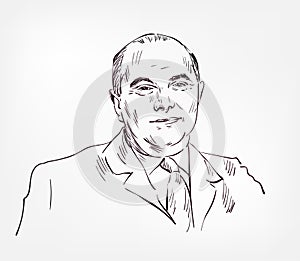 Stanislaw Jerzy Lec vector sketch portrait isolated