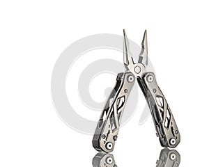 Stanless steel multitool isolated