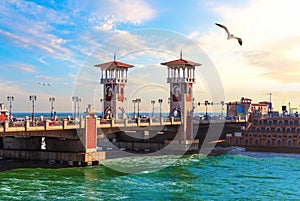 Stanley Bridge, famous pearl of Islamic architecture, Alexandria, Egypt