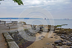 Stanley park overlooking the port of Vancouver, Canada