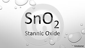 Stannic oxide chemical formula on waterdrop background