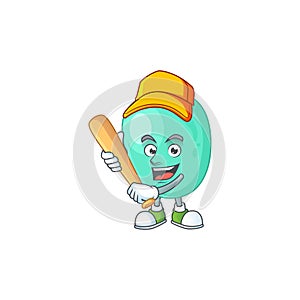 Staphylococcus aureus cartoon design concept of hold baseball stick