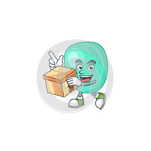 Staphylococcus aureus cartoon design style having gift box