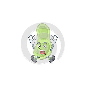 Staphylococcus pneumoniae cartoon character design showing shocking gesture