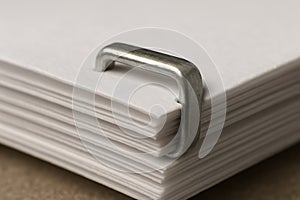 Staple in Document Stack Macro â Office Paperwork, Organization, Productivity