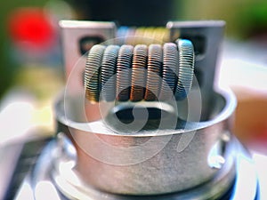 Staple staggered fused clapton coil color background