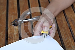 Stapler for binding sheets of paper.