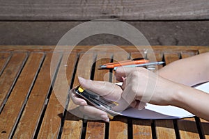 Stapler for binding sheets of paper.
