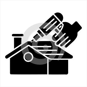Stapler icon isolated on white background from office stationery collection.