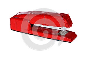 Stapler with wrapped with red tape