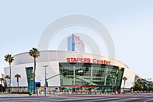 Staples Center At Sunrise In Los Angeles