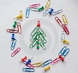 Staples folded tree on a white background