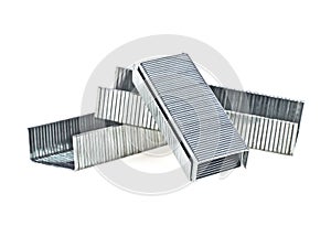 Staples wires on white background